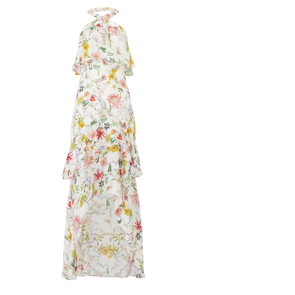 Fillipa Combo Maxi Floral Ruffle Dress